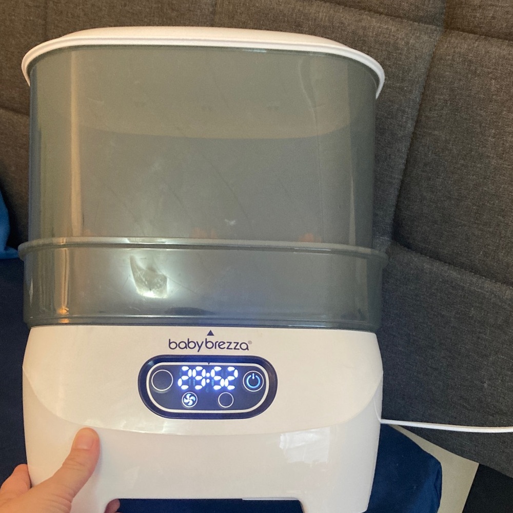 Baby Brezza Gray and White Bottle Sterilizer